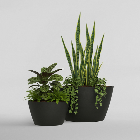 Кашпо Concretika Боул D80H45 Идеально черный фото 5