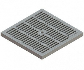 Решетка водоприемная PolyMax Basic РВ-28.28-ПП пластиковая ячеистая серая