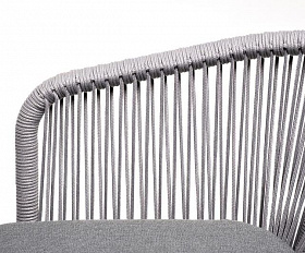 Обеденная группа Малага 4SIS на 6 персон со стульями "Марсель", каркас белый, роуп светло-серый