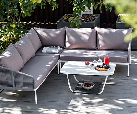 Лаунж-зона модульная Канны 4SIS из роупа (веревки), цвет светло-серый