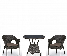 Комплект плетеной мебели T707ANS/Y79-W53 Brown (2+1)