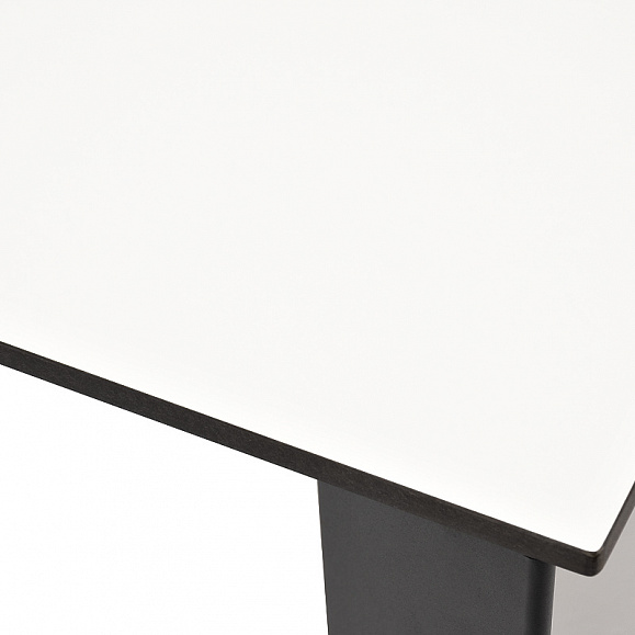 Венето обеденный стол из HPL 90х90см, цвет молочный, каркас черный фото 6