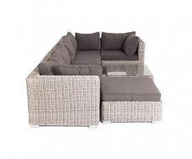 Лаунж-зона трансформирующаяся Лунго 4SIS из искусственного ротанга, цвет бежевый