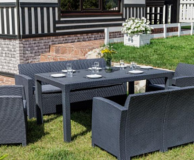 Обеденный комплект Grand Lana Dining L Royal Family из пластика, цвет графит