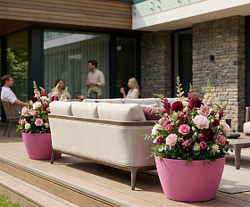 Кашпо Concretika Боул D80H45 Пинк 4010