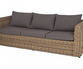 Диван Кальяри 4SIS трехместный плетеный из искусственного ротанга (гиацинт), цвет соломенный