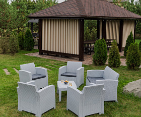 Обеденный комплект Lana L Royal Family из пластика, цвет светло-серый