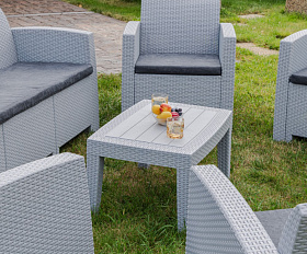 Обеденный комплект Lana XL Royal Family из пластика, цвет светло-серый