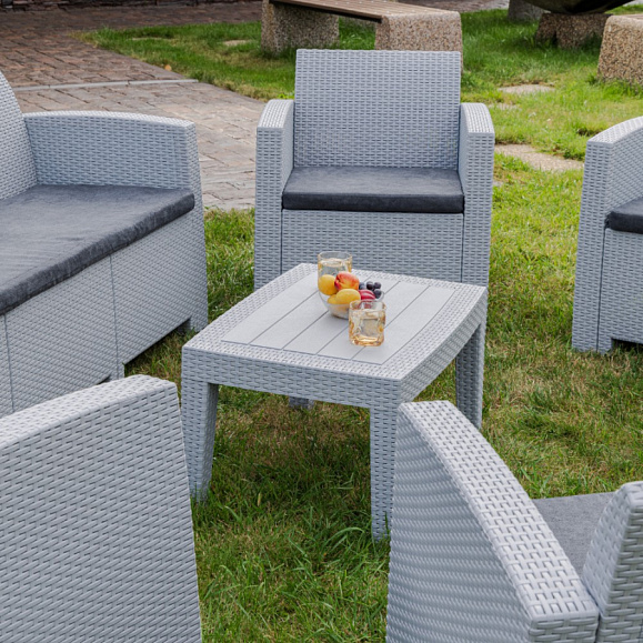 Обеденный комплект Lana XL Royal Family из пластика, цвет светло-серый фото 3