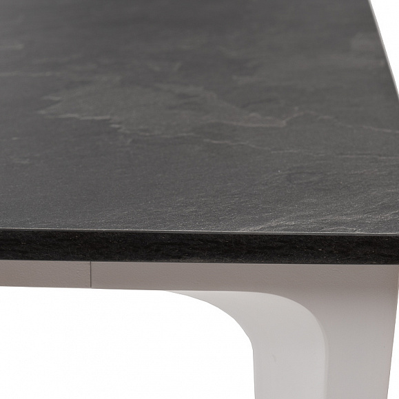 Малага обеденный стол из HPL 90х90см, цвет серый гранит, каркас белый фото 5