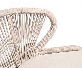 Обеденная группа Малага 4SIS на 4 персоны со стульями "Милан", каркас белый, роуп бежевый