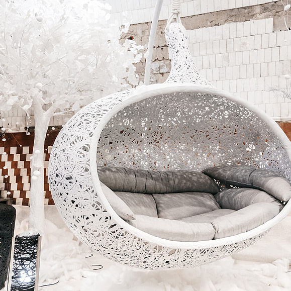 Подвесное кресло Vitgarden Bios Hide Biancoиз базальта, цвет белый фото 1