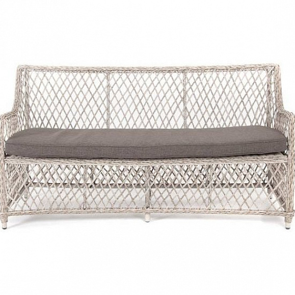 Диван Латте 4SIS двухместный из искусственного ротанга, цвет бежевый фото 2
