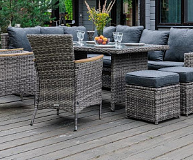 Угловой комплект Zorro Wood Double Royal Family из искусственного ротанга, цвет серый