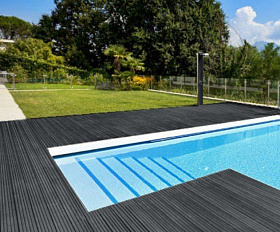 Террасная доска MasterDeck Classic 140мм*26мм узкий + широкий вельвет, цвет Антрацит