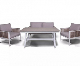 Лаунж-зона Сан Ремо 4SIS из роупа (веревки), цвет серо-коричневый