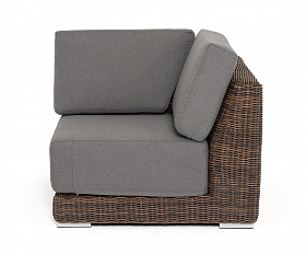 Капри модуль диванный угловой с подушками, цвет коричневый