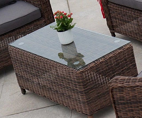 Журнальный столик Кон Панна 4SIS из искусственного ротанга, цвет коричневый