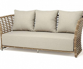 Диван Валенсия 4SIS из искусственного ротанга трехместный, цвет соломенный