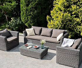 Журнальный столик Капучино 4SIS из искусственного ротанга, цвет графит