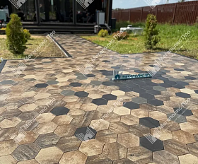 Тротуарная плитка Выбор Соты - Б.3.Ш.6 60 мм Листопад Песчаник