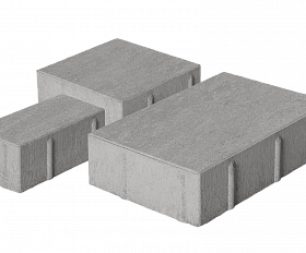 Тротуарная плитка Нобетек Новый город 1НГ6Ф Светло-серая