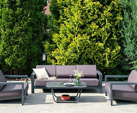 Лаунж-зона Гранада из алюминия со столиком из HPL