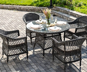Обеденная Дольче 4SIS группа из искусственного ротанга, цвет графит