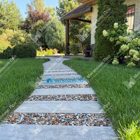 Пошаговая плита для дорожек 900х300х80 мм Серо-белая фото 2