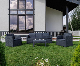 Обеденный комплект Lana M Royal Family из пластика, цвет графит