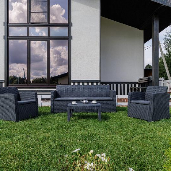 Обеденный комплект Lana M Royal Family из пластика, цвет графит фото 3