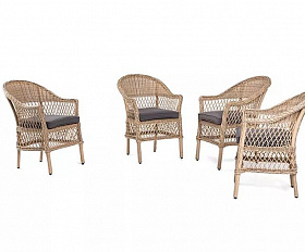 Плетеное кресло Сицилия 4SIS из искусственного ротанга, цвет соломенный