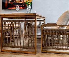 Обеденный комплект Grand Michelle Royal Family из дерева, цвет бежевый