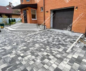 Тротуарная плитка Выбор Старый город Листопад 1Ф.6 60 мм. Антрацит Гранит