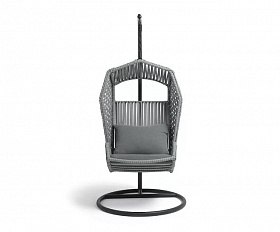 Подвесное кресло Капри 4SIS из искусственного ротанга, цвет серый