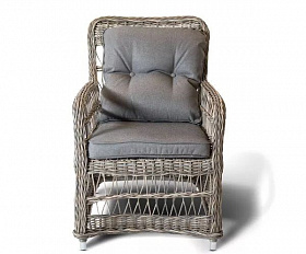 Кресло Цесена 4SIS из искусственного ротанга, цвет серо-соломенный