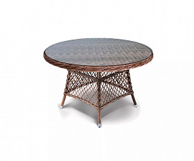 Плетеный круглый стол Эспрессо 4SIS из искусственного ротанга, цвет коричневый