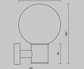 Настенный светильник (бра) Bold Maytoni O598WL-01B цвет Черный