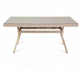 Плетеный стол Латте 4SIS из искусственного ротанга, цвет бежевый