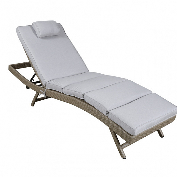 Лиссабон шезлонг из искусственного ротанга, цвет соломенный фото 1