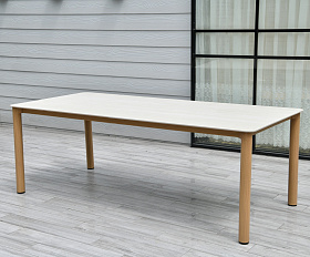 Кейптаун стол обеденный из алюминия, столешница из искусственного камня