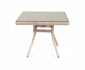Плетеный стол Айриш 4SIS из искусственного ротанга, цвет бежевый