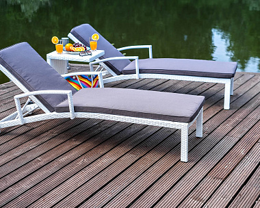Комплект для отдыха из искусственного ротанга MILANO белый Joygarden