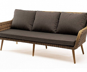 Диван Прованс 4SIS из искусственного ротанга трехместный, цвет соломенный