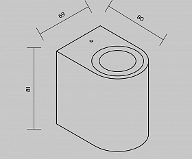 Настенный светильник (бра) Slat Maytoni O044WL-01B цвет Черный