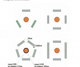 Скамья для костровой зоны SKM150 Concretika 150x35x45 см