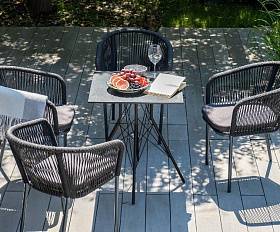 Обеденная группа Форли 4SIS на 4 персоны, квадратный стол, цвет "серый гранит"