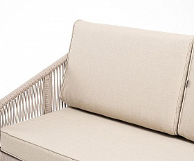 Диван двухместный Канны 4SIS из роупа (веревки), каркас дуб, цвет бежевый