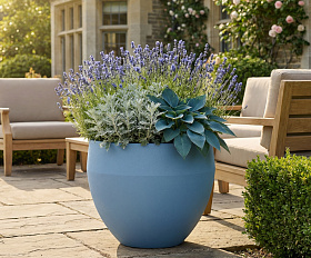 Кашпо Concretika Гира D50H43 Блю 5024