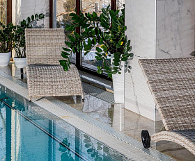 Шезлонг Agata Royal Family из искусственного ротанга, цвет бежевый